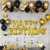 Happy Birthday Big Golden Foil Balloons Set - Pack of 13 Pieces