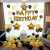 Crown Gold  & Black Happy Birthday Foil Balloons Set