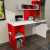 Study desk desk with book shelves For home & office - White &  Red