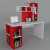 Study desk desk with book shelves For home & office - White &  Red