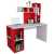 Study desk desk with book shelves For home & office - White &  Red