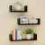 Toheed wood U Shaped Floating Wall Shelves - Set of 3