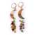 Beautiful Multicolor Crystals Crescent Golden Hoop Earrings