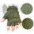 1 Pair Half Finger Tactical Gloves - Green