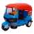 Plastic Pull Back Auto Rickshaw Toy with Sound & Flashing Light