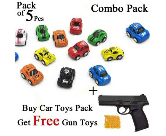 Pack of 5 Pcs Pull Back Mini Car Set Toy and Get 1 Free Toy for Kids and boy Pullback Cars Toys