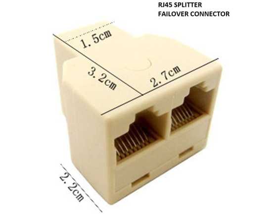 RJ45 1+2 LAN Ethernet Splitter Connector Network Switch