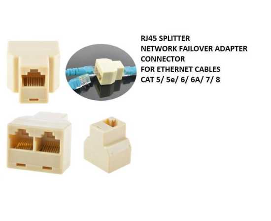 RJ45 1+2 LAN Ethernet Splitter Connector Network SwitchRJ45 1+2 LAN Ethernet Splitter Connector Network Switch