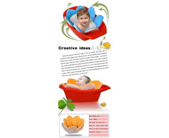 Foldable Flower Bathtub for Baby Sink Shower Flower Cushion Mat Sunflower - Multi