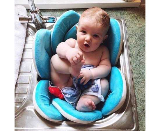 Foldable Flower Bathtub for Baby Sink Shower Flower Cushion Mat Sunflower - Multi