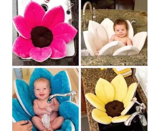 Foldable Flower Bathtub for Baby Sink Shower Flower Cushion Mat Sunflower - Multi