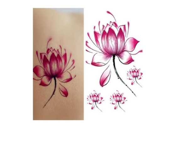 New Cool Temporary Body Art Lotus Flower Tattoo Sticker