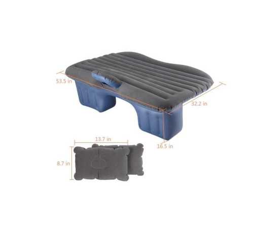 Universal Car Air Mattress Travel Bed Inflatable - Blue & Ferozy - 1 Piece
