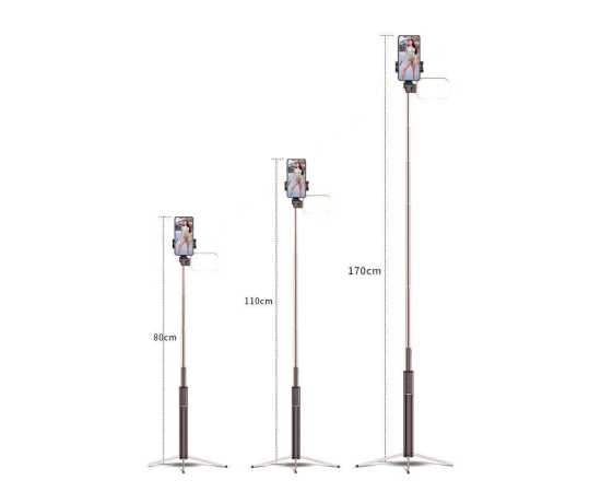 Portable Metal Selfie Stick Live Support Bluetooth Remote Control Selfie Tripod