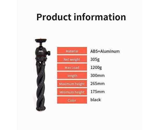 Jmary MT-25 - Mini Portable Flexible Tripod Stand for Mobile Phones & Cameras