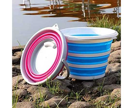 Foldable Silicone Buckets for Fishing Camping Car Washing - Capacity 10 Liter