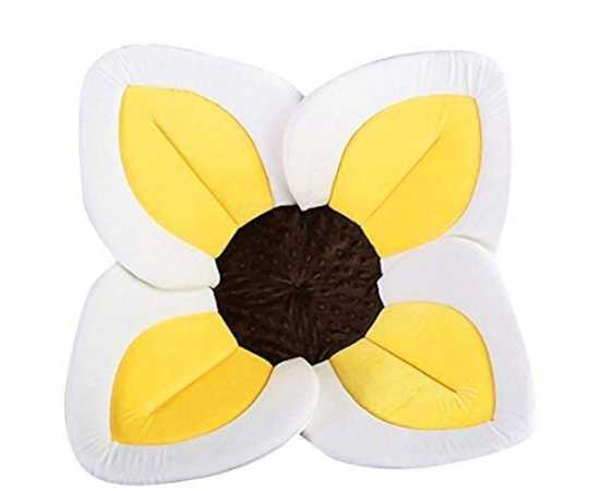 Foldable Flower Bathtub for Baby Sink Shower Flower Cushion Mat Sunflower - Multi