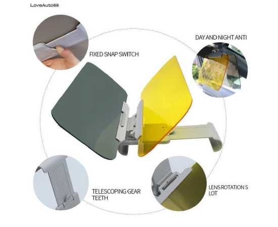 Car Day Night Anti Glare Mirror Light Protector