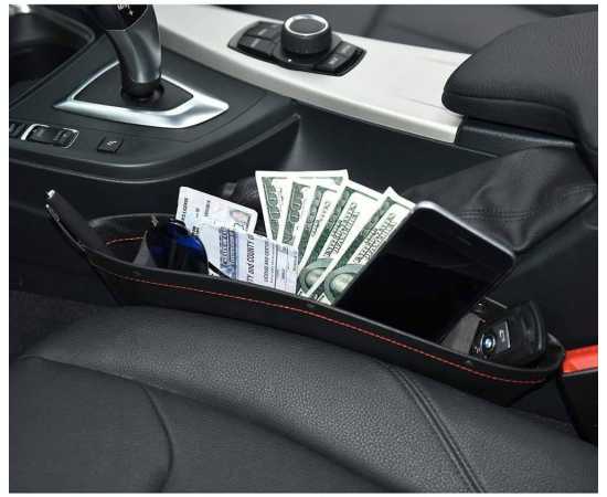 2 Pack Leather Car Seat Organizer Pocket Car Seat Storage Box For Holding Phone