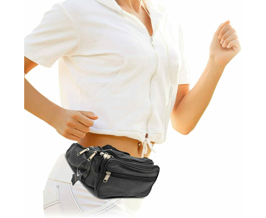 Multipurpose Lather Waist Bag With Strap Camping Hiking Fanny Pack