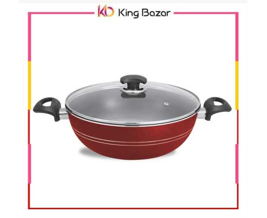 King Bazar Non Stick Cookware Karahi/Wok With Lid