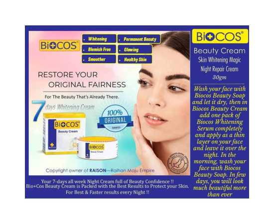 Original Biocos Beauty Cream + Serum + Soap (Pack Of 3)