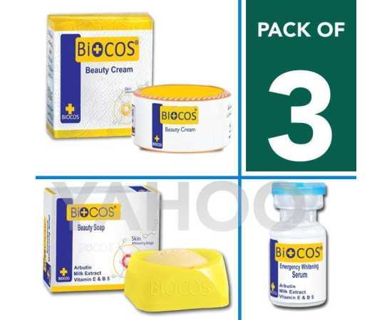 Original Biocos Beauty Cream + Serum + Soap (Pack Of 3)