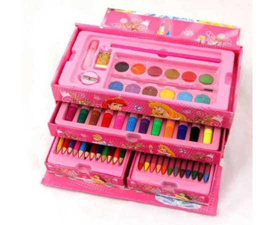Art Box - Coloring Kit For Girls 54Pcs Pack ( Random Colours)