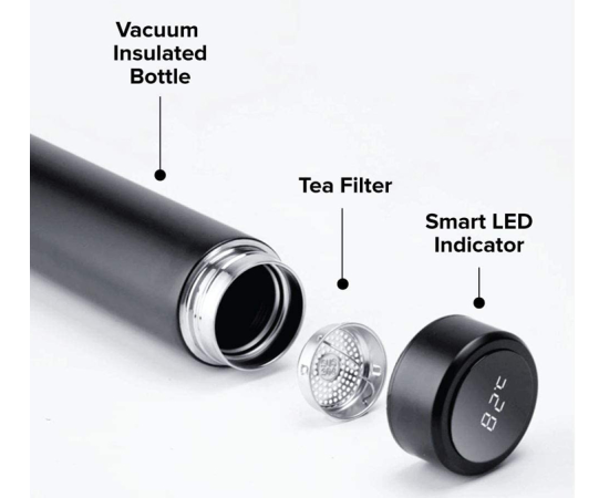 Hot and Cold water bottle with LED Temperature Display