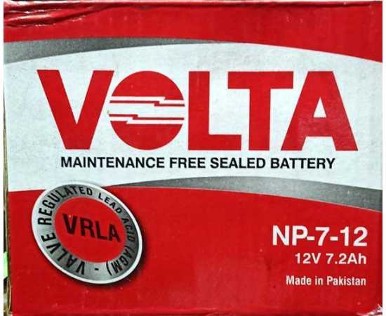 Volta 12v 7.2Ah battery for ups , bikes rechargeable Made In Pakistan
