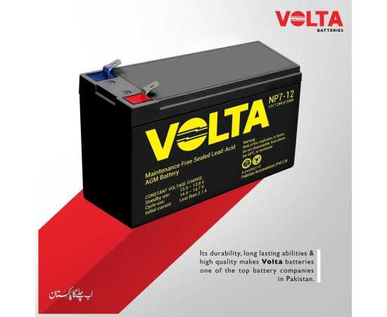 Volta 12v 7.2Ah battery for ups , bikes rechargeable Made In Pakistan