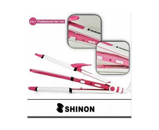 Original Professional Shinon 3 in 1 Hair Straightener + Hair Crimper + Hair Curler