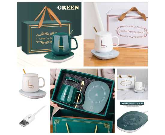Ceramic Mug with Heating Pad GIft Packing