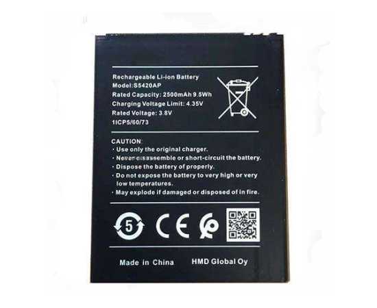 Nokia C1 Battery Replacement S5420AP Battery with 2500mAh Capacity