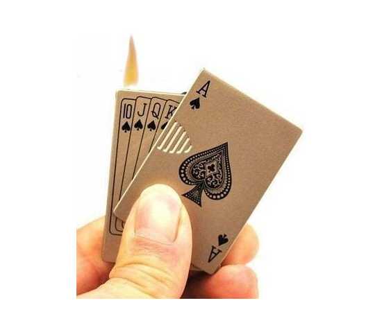 Card Style Poker Lighter 2 in 1