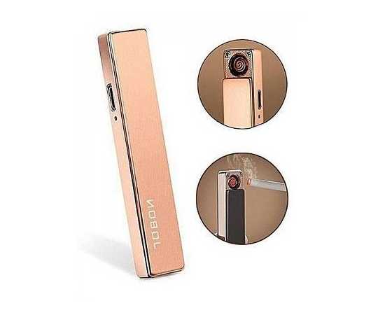 Rechargeable USB Golden Electric Lighter - 1 Piece