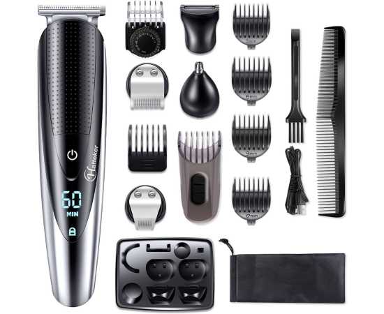 Multi purpose grooming set, with closed box, Nose trimmer, 32 trimmer, 4 combs, run time : 60 Min