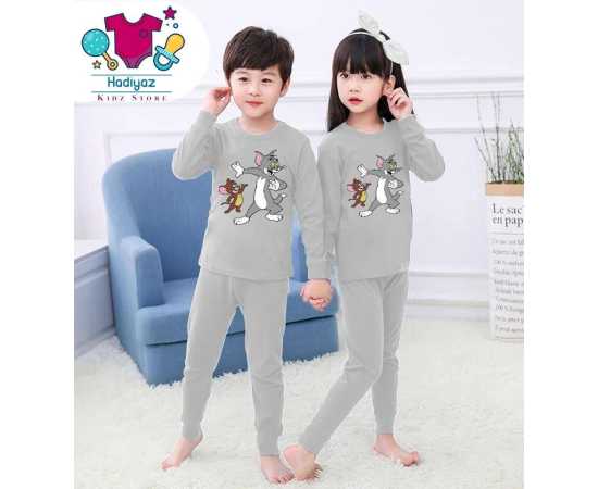 Summer Collection Kids Nigh Suits Pack Of 2 - Light Grey Color