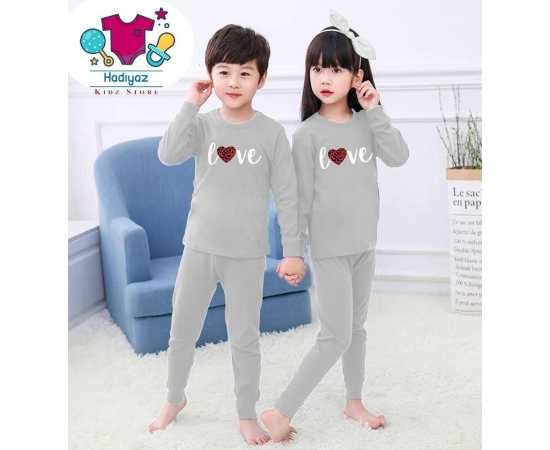 Blissful And New Summer Collection Kids Nigh Suits Pack Of 2 - Light Grey Color