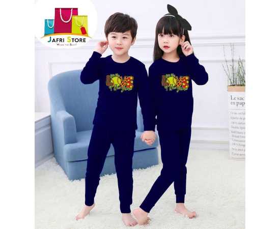 Attractive Summer Collection Kids Nigh suits Pack of 2 - Black T Shirt And Black Trouser