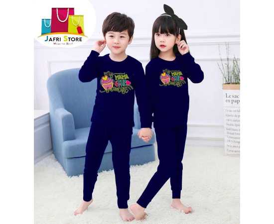 Easy To Wear Summer Collection Kids Nigh suits Pack of 2 - Navy Blue T Shirt And Trouser