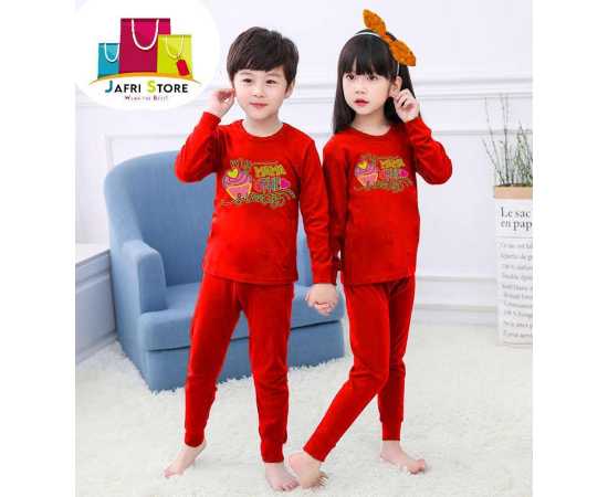 Easy To Wear Summer Collection Kids Nigh suits Pack of 2 - Red Shirt And Red Trouser