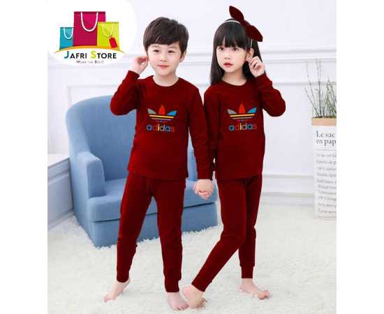 Wonderful Summer Collection Kids Nigh suits Pack of 2 - Maroon Color T Shirt And Trouser