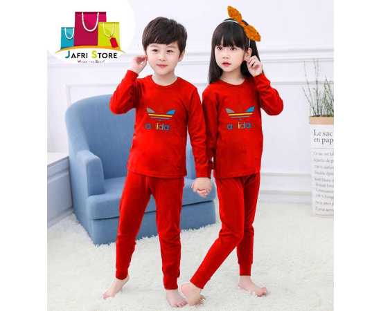 Summer Friendly Collection Kids Nigh suits Pack of 2 - Red Shirt And Red Trouser