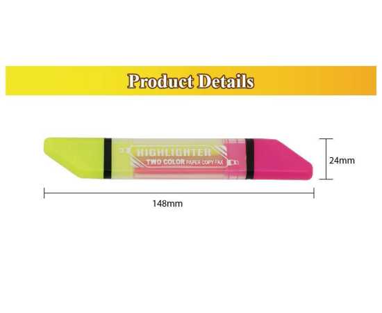 Double Sided 2 in 1 Highlighter Neon Liner For Office School - 1 Piece