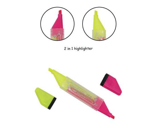 Double Sided 2 in 1 Highlighter Neon Liner For Office School - 1 Piece