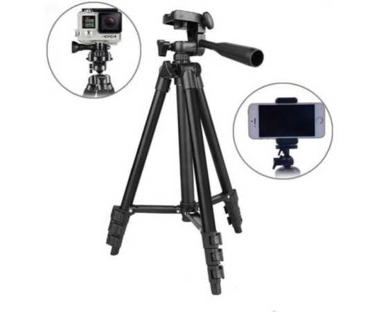 TRIPOD 3120 Camera Stand with Mobile Holder 4-section Portable Mini Trip