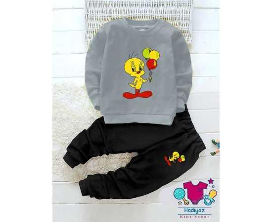 Summer Friendly Collection Kids Suits - Grey Shirt Black Trouser Summer Friendly Collection Kids Suits - Grey Shirt Black Trouser