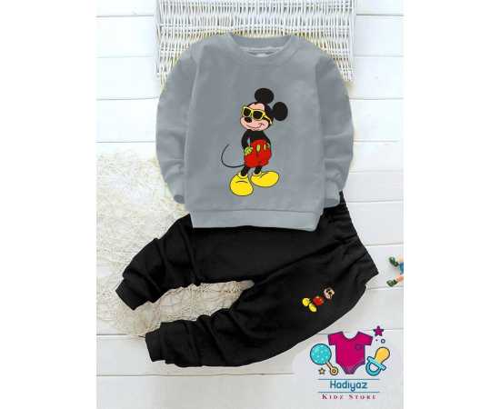 Tempting Summer Collection Kids Suits - Grey Shirt Black Trouser