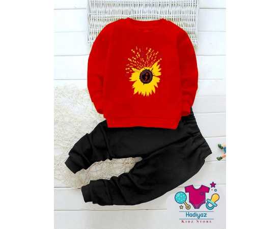 Attractive Summer Collection Kids Suits -Red Shirt Black Trouser